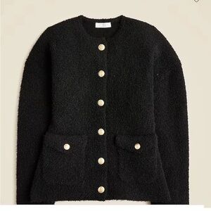 New J CREW Women's Black Cinched-waist Sweater- Jacket Sz Medium